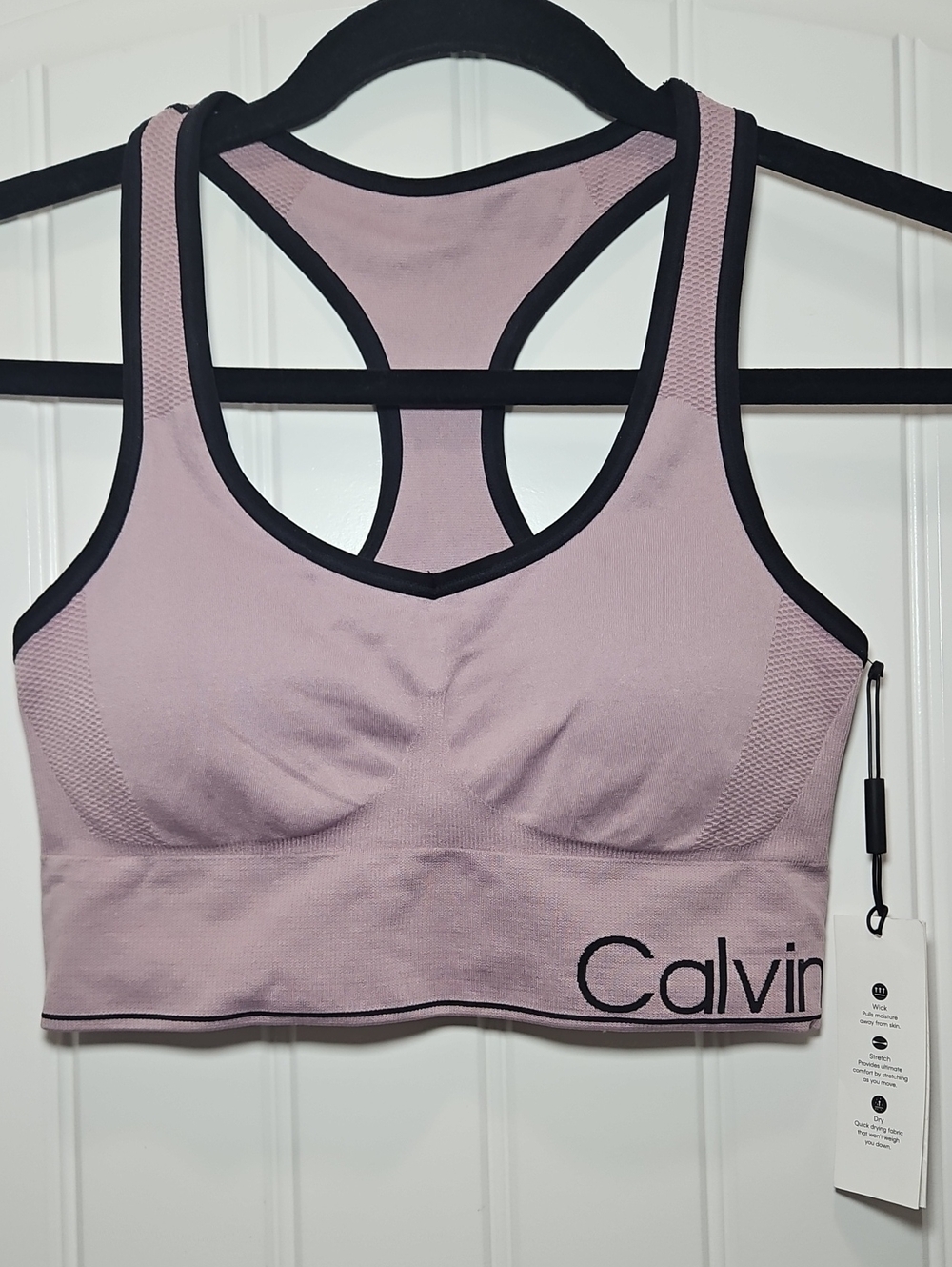 Calvin Klein Performance Racerback Seamless Sports Bra Medium New Logo